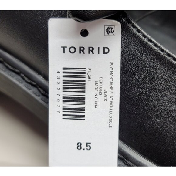 NWT Torrid 8.5 Black Mary Jane Bow Lug-Sole Flat Shoes 8.5WW Wide Width - Picture 11 of 11
